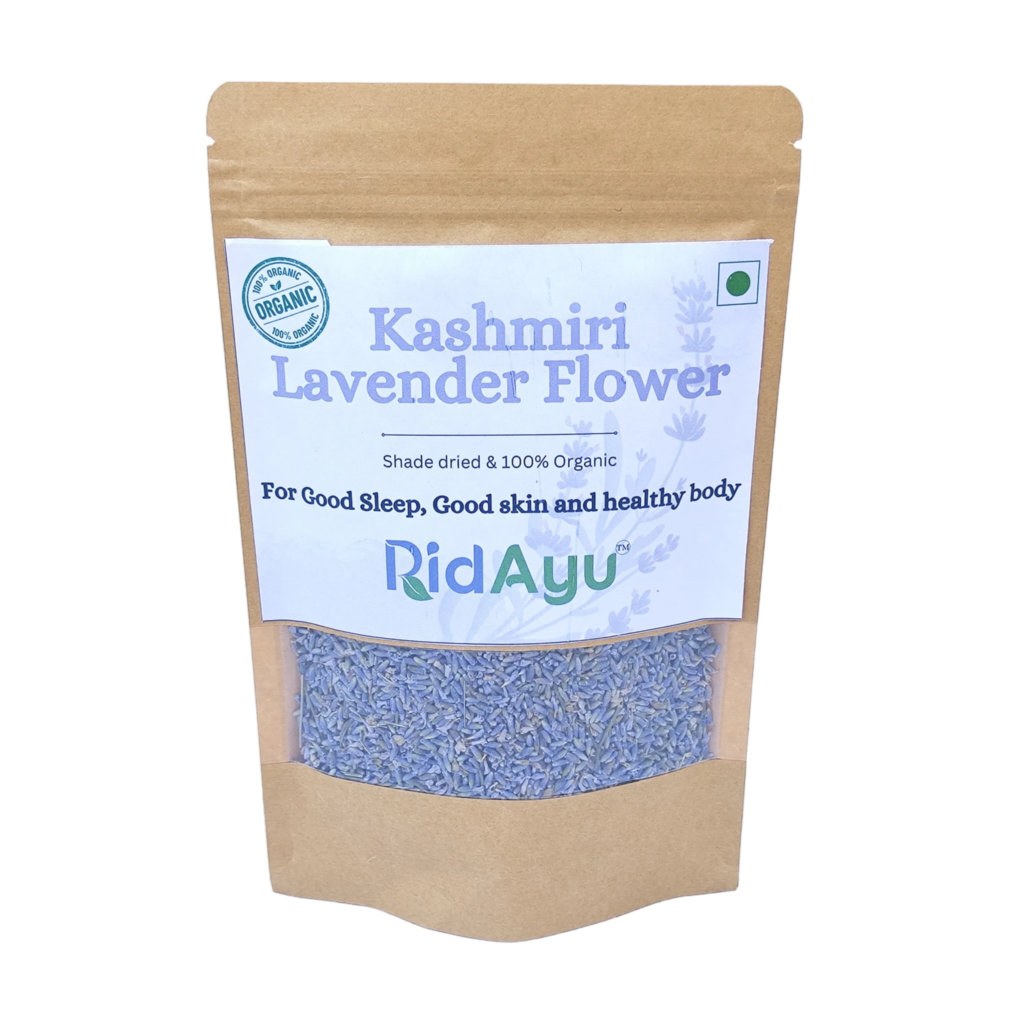 Organic dried lavender flower buds for herbal tea and aromatherapy